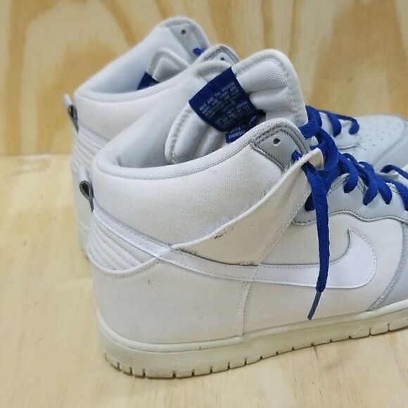 Nike Dunk High - White Canvas Upper/Gray Leather Toebed Size 13 main image 5